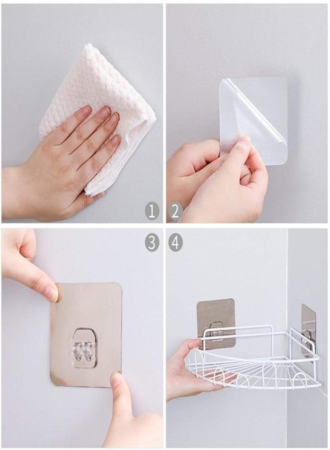 Copelle Bathroom Organiser Without Drill Bathroom Rack Self Adhesive | Stand for Corner Shampoo Holder for Bathroom Accessories-Multipurpose Kitchen Holder Storage (Flower Corner) - Image 3